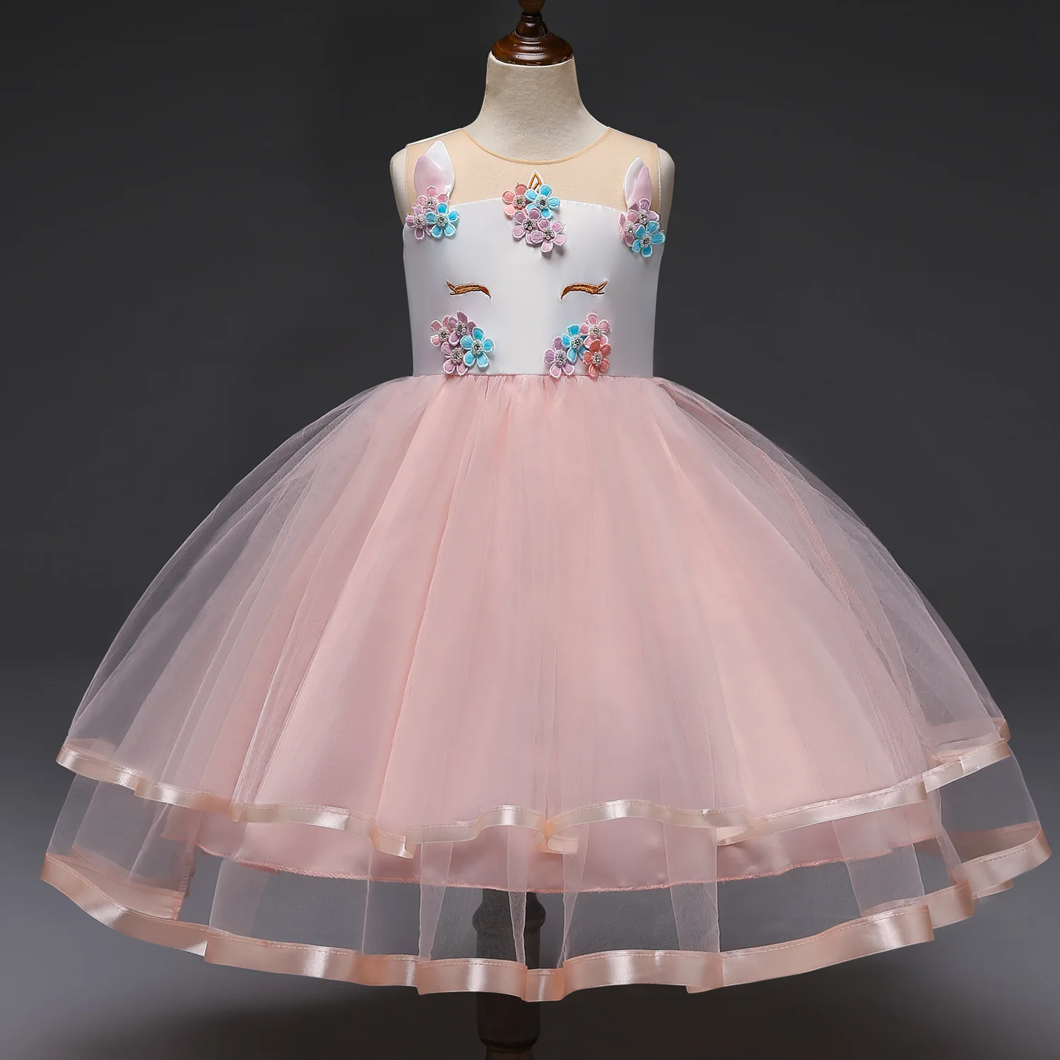 

Party Dress Hot Selling Europe And America Girls Performance Gauze Lace Dress Unicorn Princess