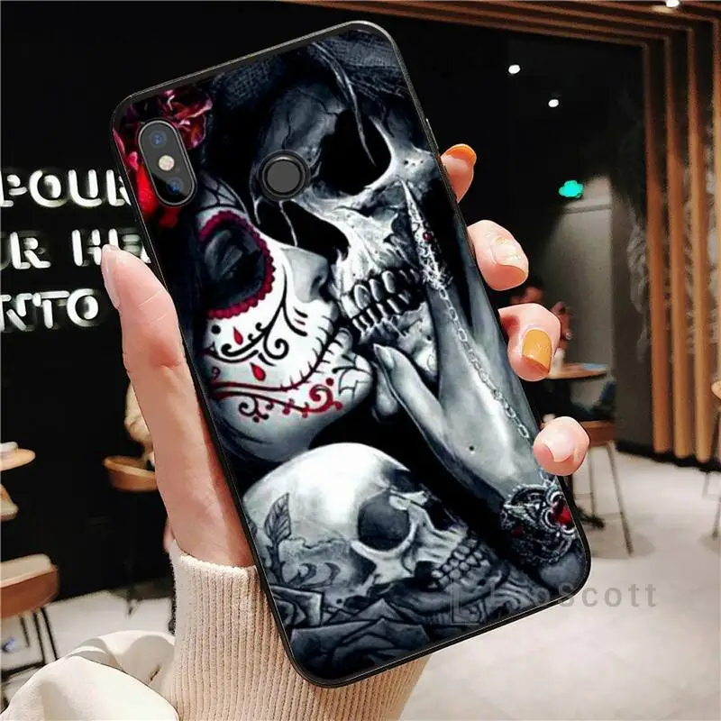 Mexican Skull Girl tattooed Phone Case For Xiaomi Redmi note 4 4X 8T 9 9s 10 K20 K30 cc9 9t pro lite max