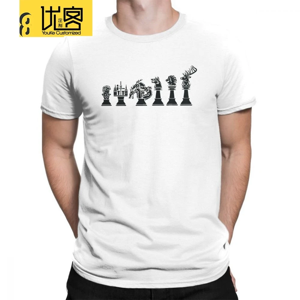 

Game Of Thrones T-Shirts Chess Thrones Family Tee Shirt Printed Popular O Neck Short-Sleeved TV Series T Shirts Pure Cotton Men