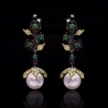 

High quality Pearl French Romantic Palace Italian Craft Handmade Ring Earring for women wedding party engagement jewelry gift
