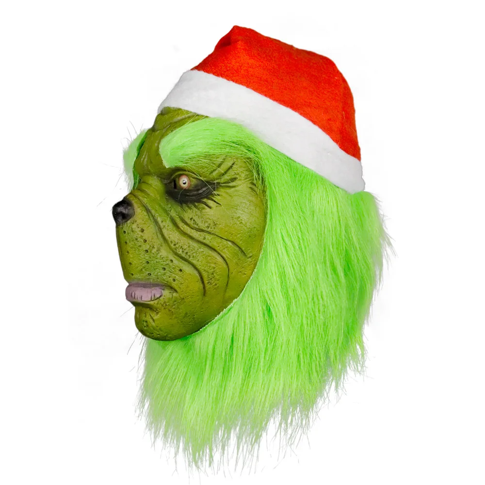 /Grinch/маска унисекс Полный Лицо Латексная Маска Рождество Хэллоуин маски для костюмированной вечеринки реквизит