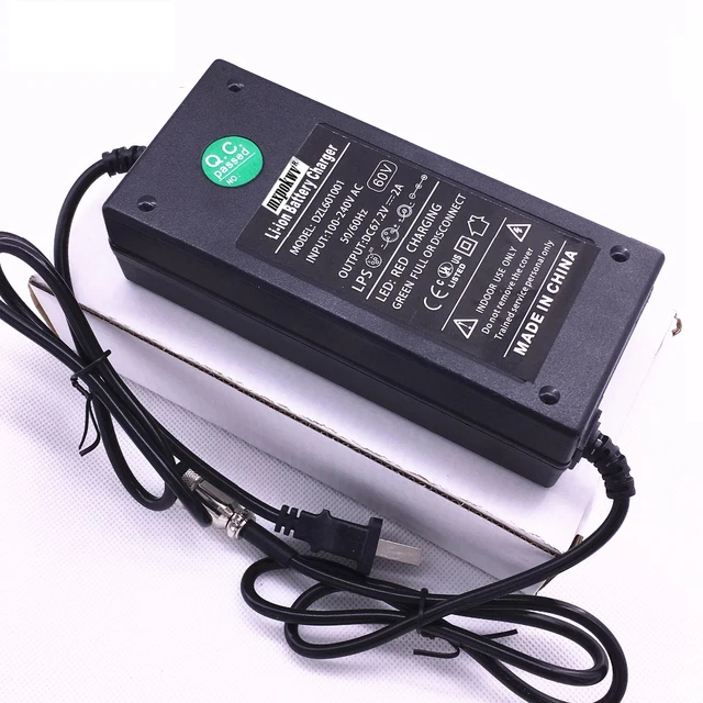US $13.79 1Pcs DC672V 2A Smart Lithium Battery Charger Adapter For Wheelbarrow Self Balancing Scooter 60V Ba