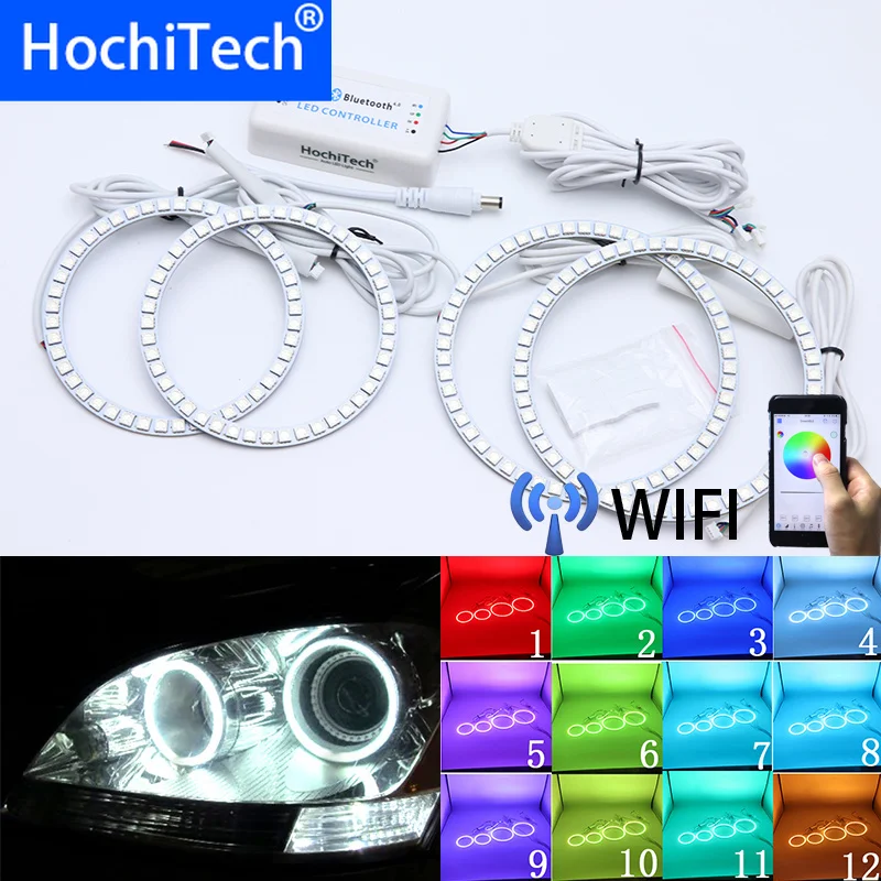 Wifi беспроводной RGB многоцветный светодиодный Angel Eye Halo Кольца для Mercedes Benz gls Class X164 GL320 GL350 GL420 GL450 GL550 2007-2012