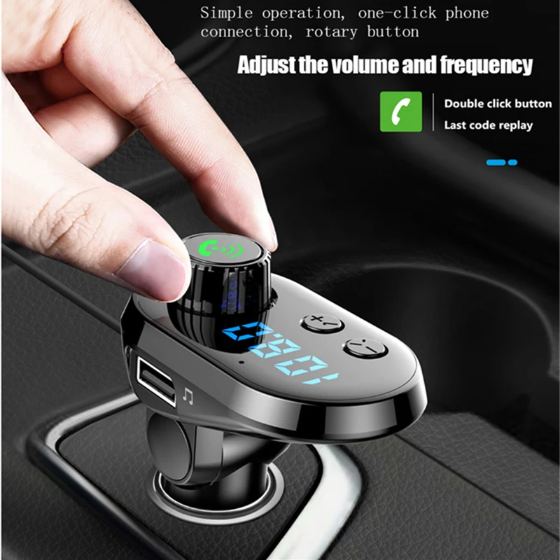 Автомобильный комплект, Bluetooth 5,0, fm-передатчик, быстрое зарядное устройство, ЖК-дисплей, беспроводная Bluetooth гарнитура, музыкальный аудио приемник, авто MP3 плеер