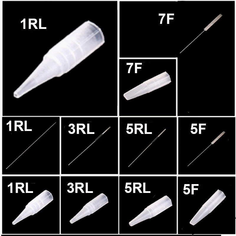 

50pcs 1rl 3rl 5rl 5f 7f Needle -tip Needle Caps for Tattoo Pen Machine Microblading Needles Permanent Makeup Eyebrow Lip
