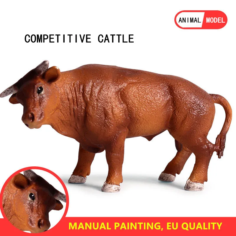 Children's Simulation Solid Animal World Model Skinny Cow Farm Athletic Cow Static Toy Collecting gifts Toy model