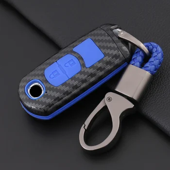 

Carbon Fiber Shell Car Remote Key Case Cover For Mazda 2 3 6 Axela Atenza CX-5 CX5 CX-7 CX-9 2015 2016 2017 Smart 2/3 Buttons