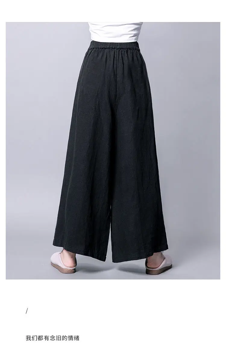 Women's Cotton And Linen Thin Wide Leg Pants Women Drape High Waist Breathable Loose Cropped Trousers Korean Vintage Harajuku nike pants