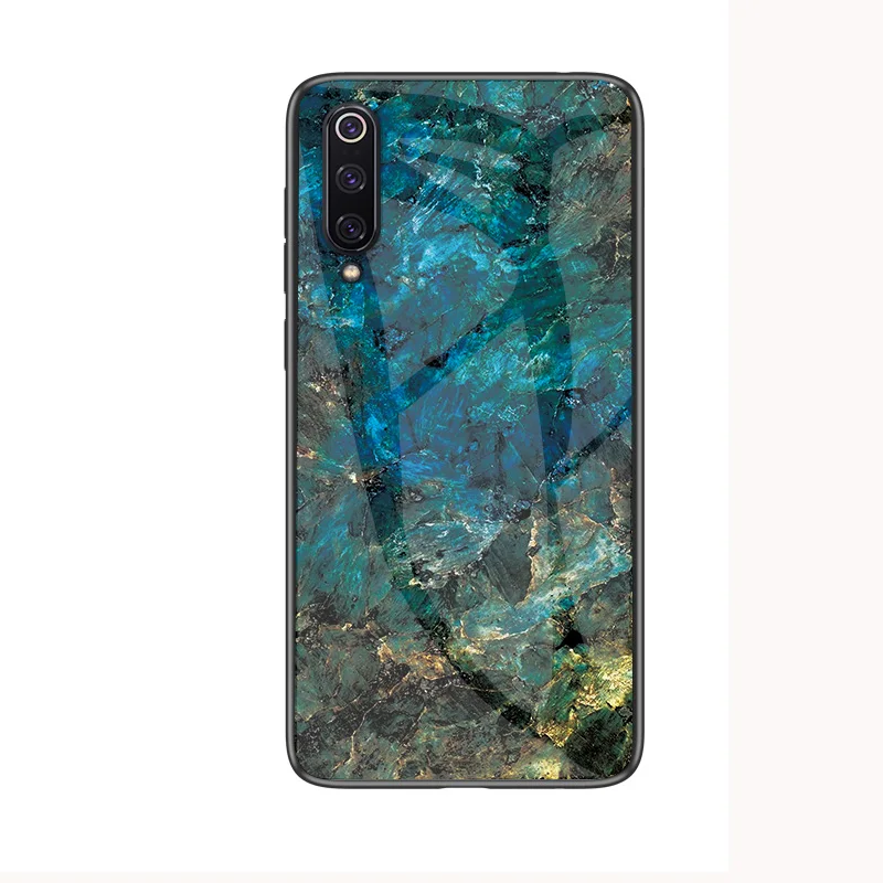 Emerald color Чехол для Xiaomi Mi 9 Pro, мраморный жесткий чехол из закаленного стекла для Xiaomi Mi 9 SE 9SE Lite, чехол с градиентом, защитный чехол на заднюю панель телефона - Цвет: Emerald color