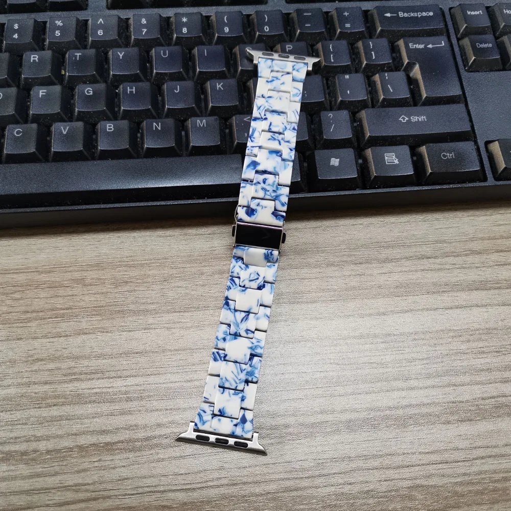 Новые цвета, легкий полимерный браслет для Apple Watch, ремешок серии 5, 4, 3, 2, 1, ремень для iWatch 40 мм, 44 мм, 38 мм, 42 мм, ремешок на запястье - Цвет ремешка: Low gloss Style 1