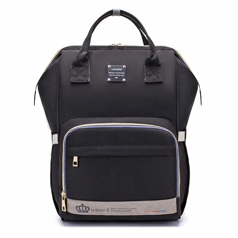 LEQUEEN подгузник сумка Мумия большой емкости сумка мама ребенок многофункциональные влагостойкие, уличные, для Путешествия Пеленки сумки для ухода за ребенком - Цвет: Black 04