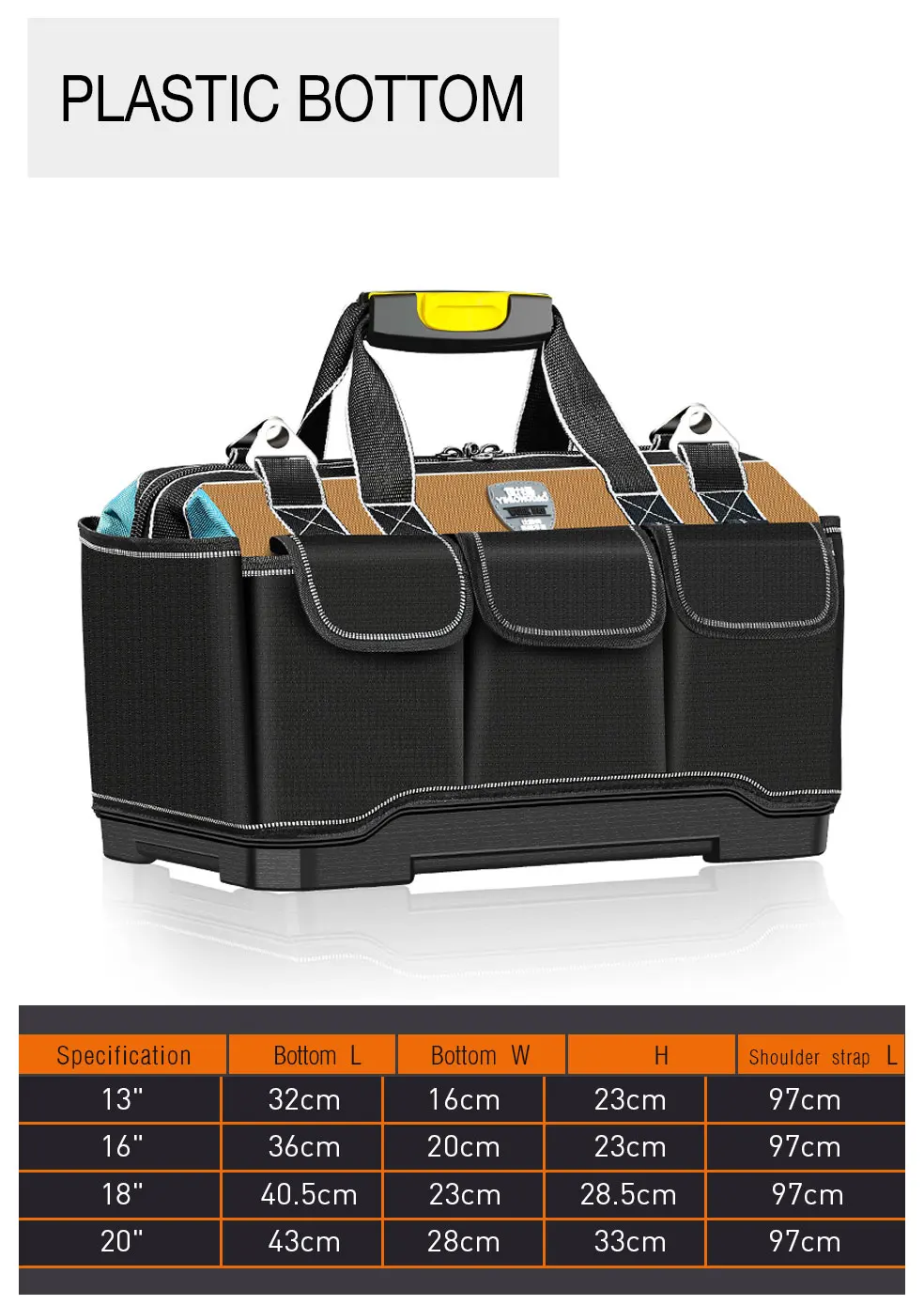 tool bags for sale Electrician Tool Bag 14/16/19/20 inch Electrician Bag 1680D Oxford Waterproof Wear-Resistant Strong Tool Storage Toolkit cheap tool chest