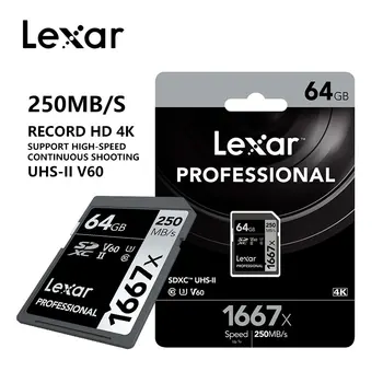 

Lexar SD Card 1667X Original 250MB/s 64GB 128GB 256GB SDXC UHS-II U3 Flash Memory Card For 3D 4K Digital Camera
