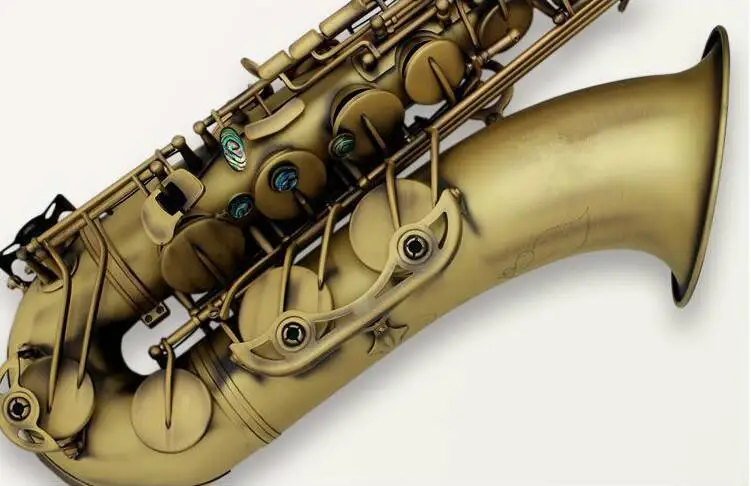 Профессиональный Bb Tune латунный тенор саксофон матовый античный медный Abalone музыкальный инструмент пуговица с дизайном «ракушка» Sax с мундштуком