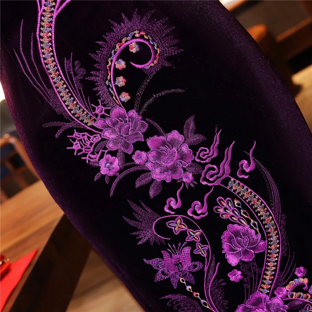 Шанхай история бархат Cheongsam китайское платье вышивка Qipao длинное