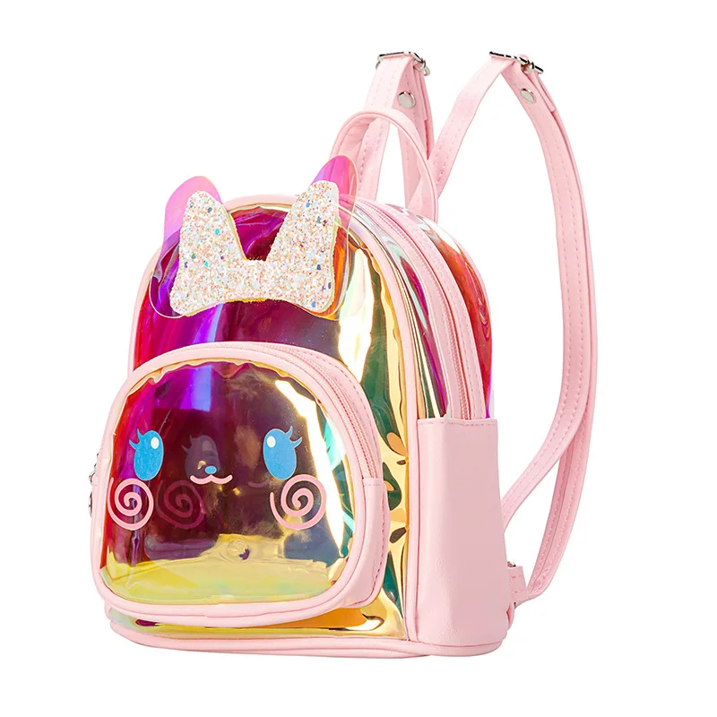 

cute kids cartoon transparent School Bags for gils School Backpack Reflective Mochila Infantil Sac Cartable Children Backpacks