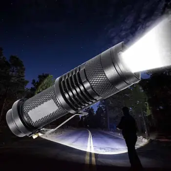 

Q5 LED Flashlight Penlight 3500 LM Adjustable Focus Zoom Torch Black