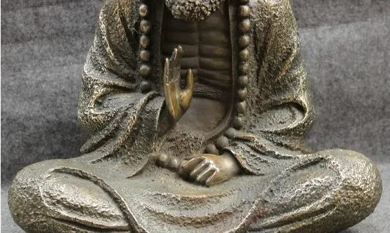 YM 318 1" Китайская бронза, буддизм Arhat Seat Damo Bodhidharma Dharma статуя Будды