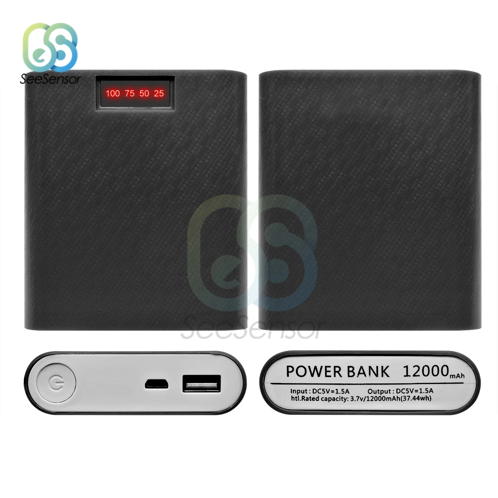 4X18650 USB банк питания зарядное устройство чехол DIY корпус коробка с экраном дисплея для iPhone Android смартфон