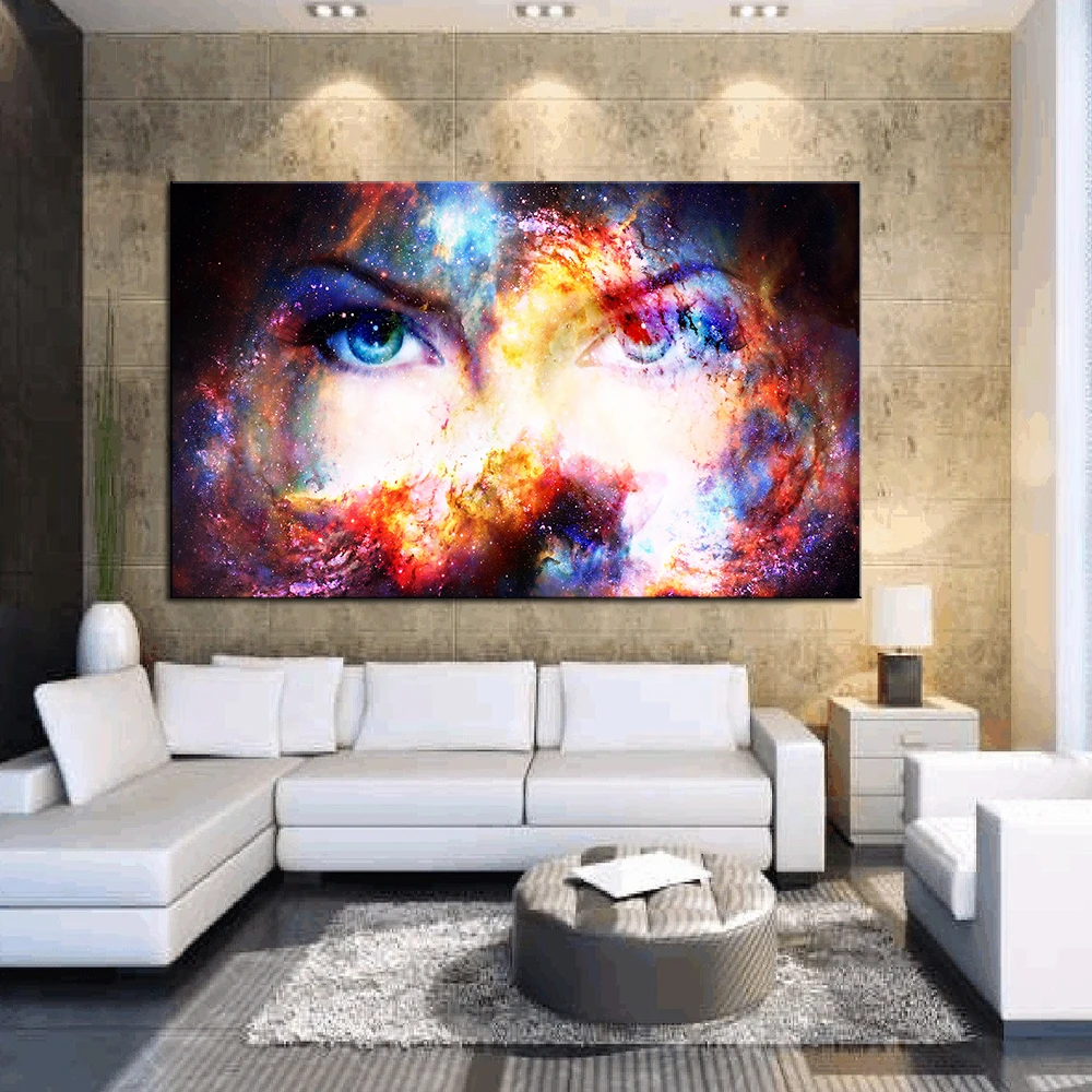 

Large size Print Oil Painting Wall painting Beautiful Woman eyes Wall Art Picture For Living Room painting No Frame
