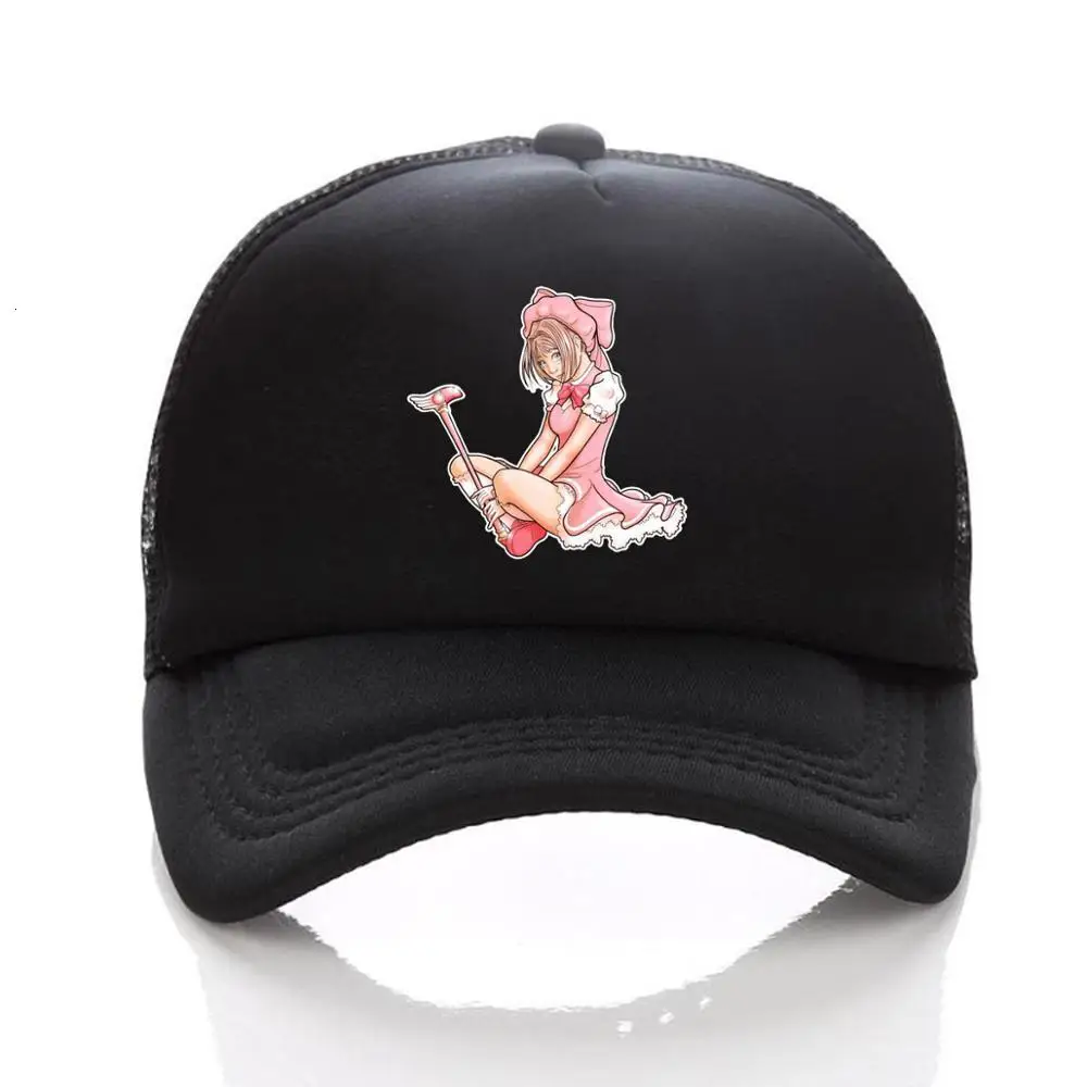 Японская аниме Cardcaptor Sakura, женская и Мужская Черная бейсбольная Кепка Snapback с регулируемой сеткой, кепка для косплея, Солнцезащитная шляпа с принтом - Цвет: 01