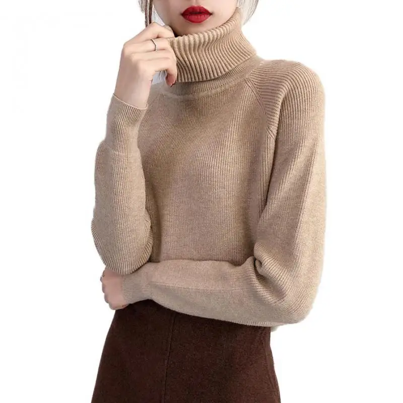 

Turtleneck Sweaters All Base Match Loose Solid Women Soft Sweater Pullovers Autumn Winter Sweater For Women