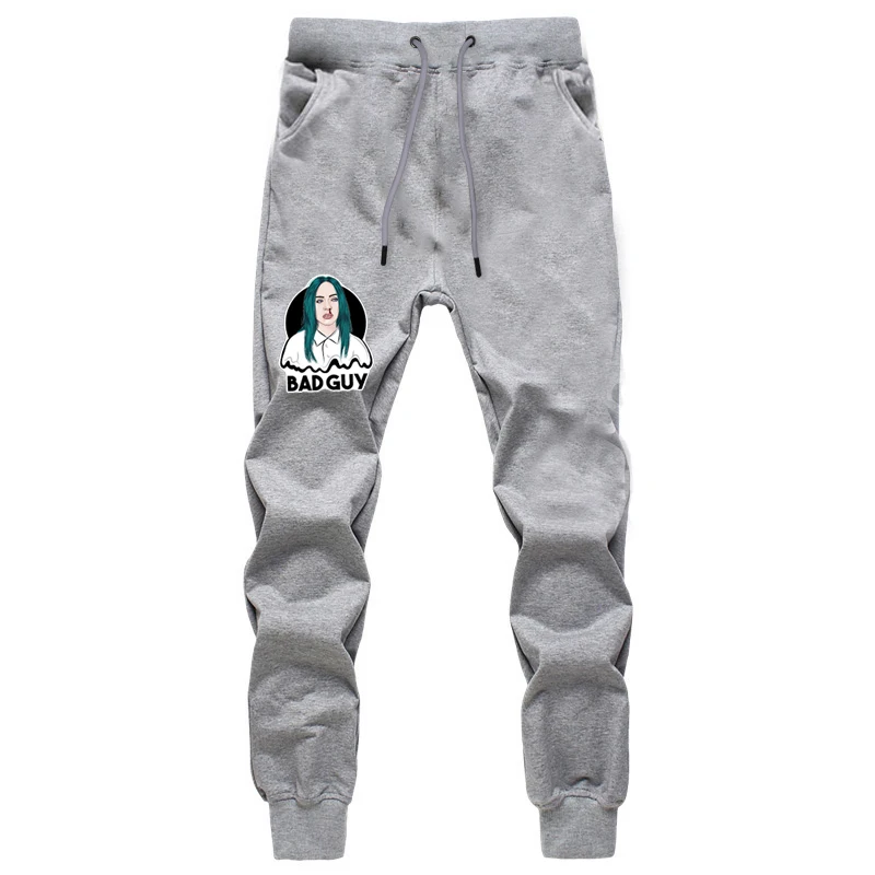 Billie Eilish Streetswear длинные брюки мужские Harajuku фитнес тренировка для бегунов брюки осенние хип-хоп спортивные штаны серые брюки