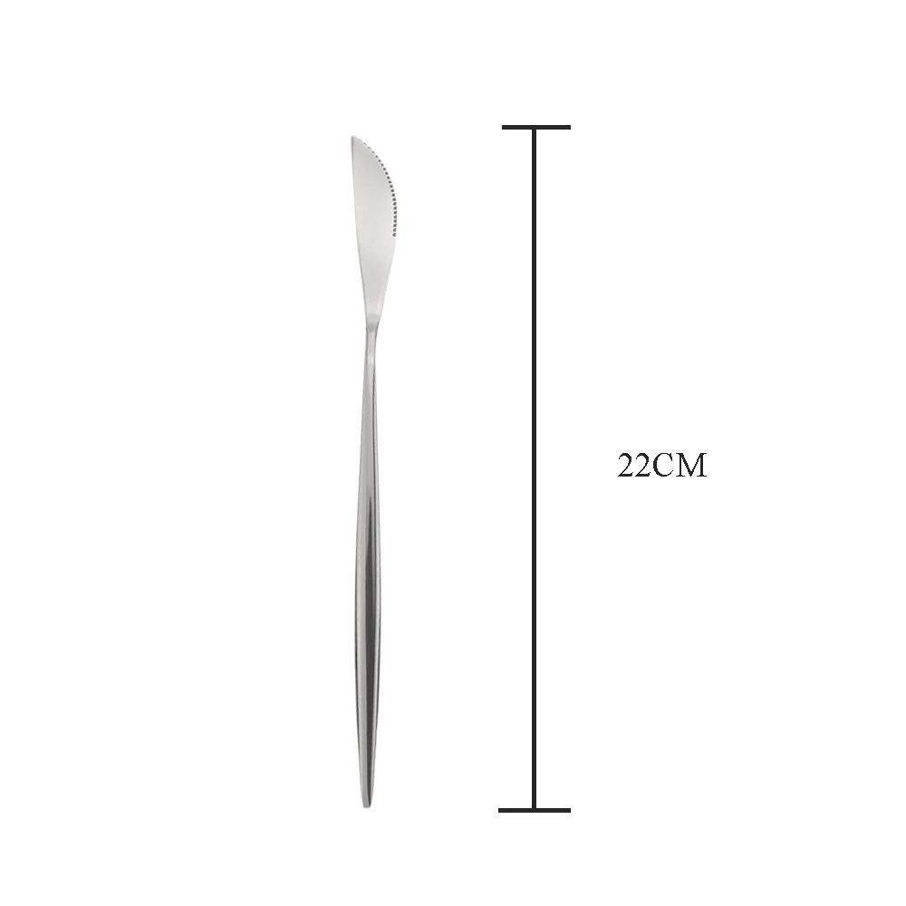 Silver Dinner Knife Черный Радужный набор посуды 18/10 из нержавеющей стали столовые приборы нож вилка ложка кофейная ложка столовые приборы кухонные принадлежности - Цвет: Silver Dinner Knife