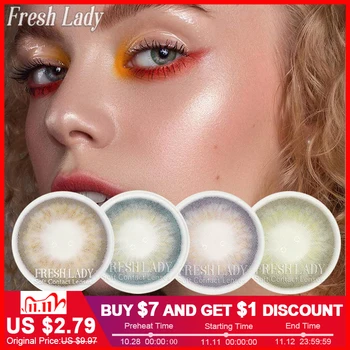 

FRESH LADY 2pcs/pair Colored Contact Lenses Eye DNA Taylor Series Lenses Halloween Beautiful Pupil Color Contact Lenses For Eyes