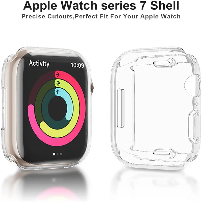Cover Protector For Apple Watch case 45mm 41mm 44MM 40MM Full TPU Screen Bumper 42mm 38MM accessories iwatch series 7 SE 6 5 4 3