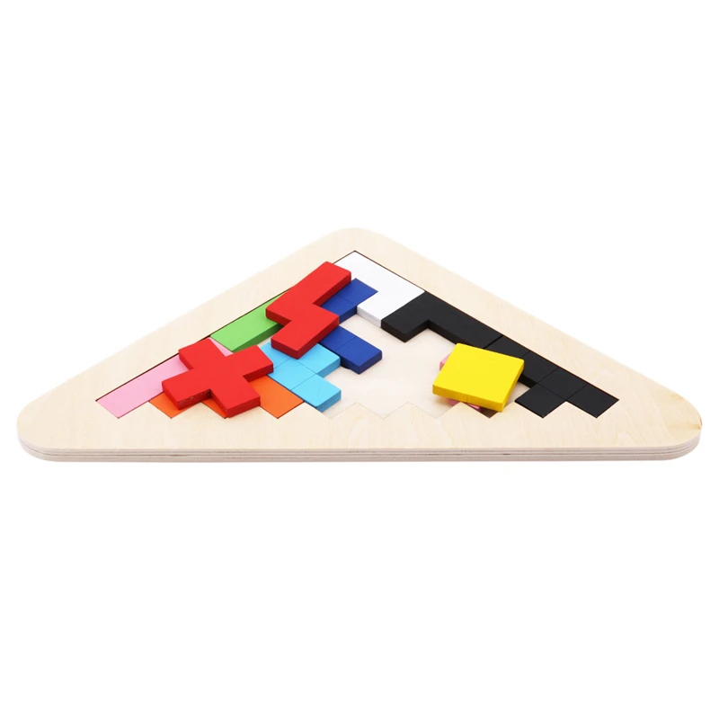 Tetris деревянные головоломки Tangram, детские развивающие игрушки, детские волшебные интеллектуальные игры, геометрические когнитивные игрушки