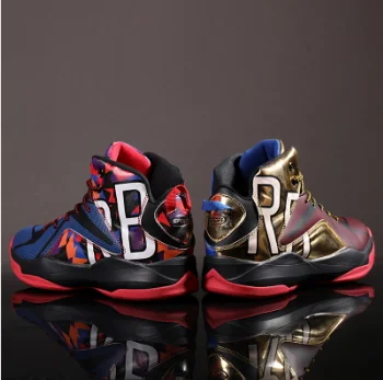 Blue gold Мужская баскетбольная обувь Lebron James, спортивная обувь с высоким берцем, Мужская Легкая Уличная обувь на плоской подошве, мужская обувь на шнуровке, дышащие кроссовки - Цвет: Blue gold