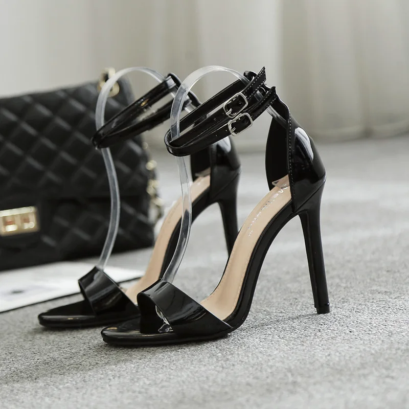 

2018 Europe And America Spring And Summer New Style Open Toe Versitile Fashion Thin Heeled WOMEN'S Sandals Ultra-High-Heel Buckl