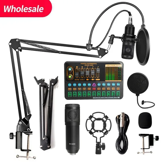 V10XPro Sound Card Studio Mixer Singing Noise Reduction Microphone Voice BM800 Live Broadcast