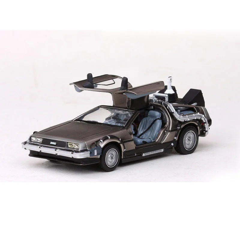 

Back To The Future 1/43 Diecast Alloy Delorean Car Model DMC12 Plating 1-3 Generation Adult Collection Souvenir Ornaments Gift