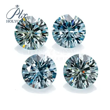 

wholesale blue color 1ct 6.5mm synthetic moissanite diamond Серьги кольцо браслет кольца браслеты