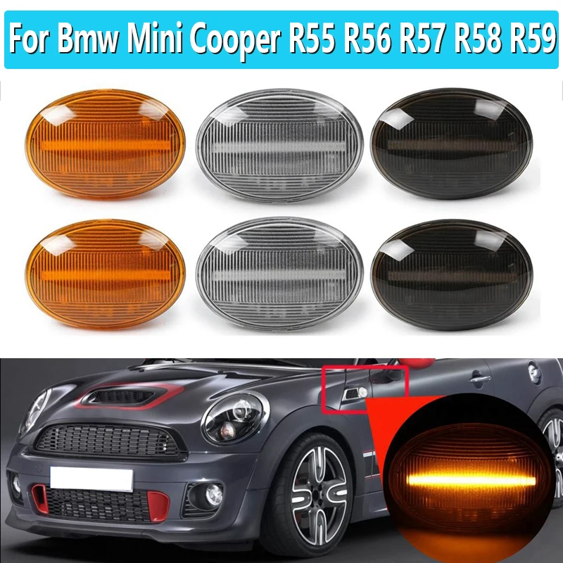 

2pcs Flowing Turn Signal Light Dynamic LED Side Marker Side Indicator For BMW MINI Cooper R55 R56 R57 R58 R59