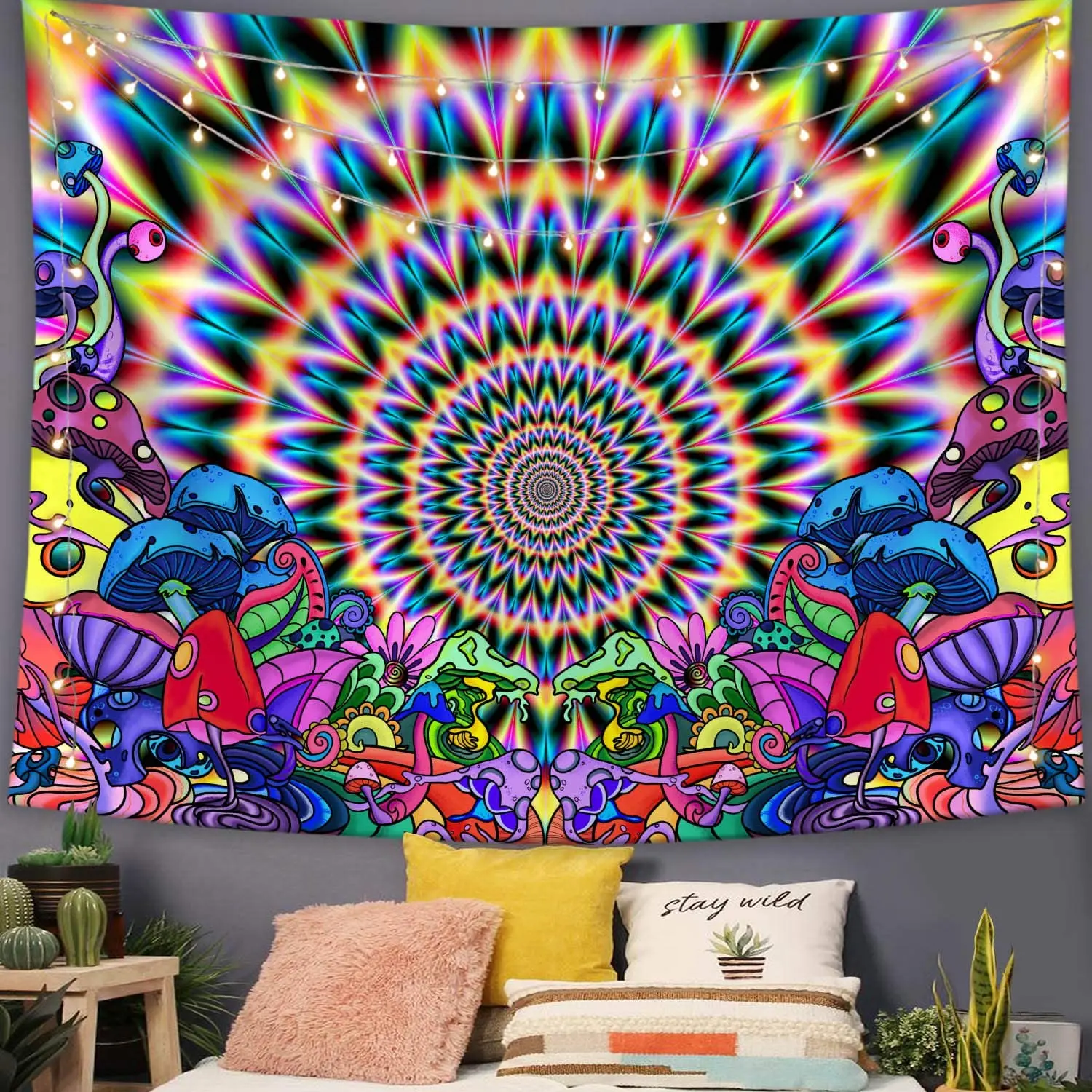 

Абстрактный Триппи гриб Красочный Гобелен Мандала хиппи Настенный декор