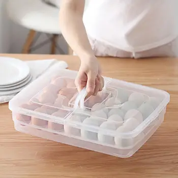 

34 Grids Egg Boxes Tray Thicken Plastic Transparent Eggs Storage Container Holder Refrigerator Food Kitchen Storage Container