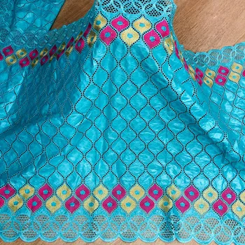 

5Yards African Bazin Riche 2020 High Quality French Net Embroidery Fabric Cotton Net Lace Fabrics For Women Dress