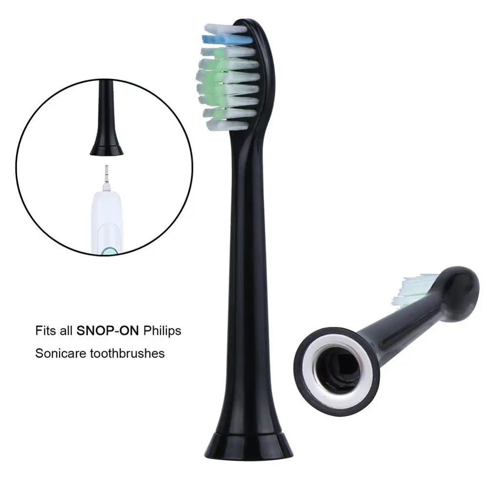 20 шт электрическая звуковая сменная щетка для Philips Sonicare Алмазная зубная щетка для чистки головок Черная мягкая щетина HX6064