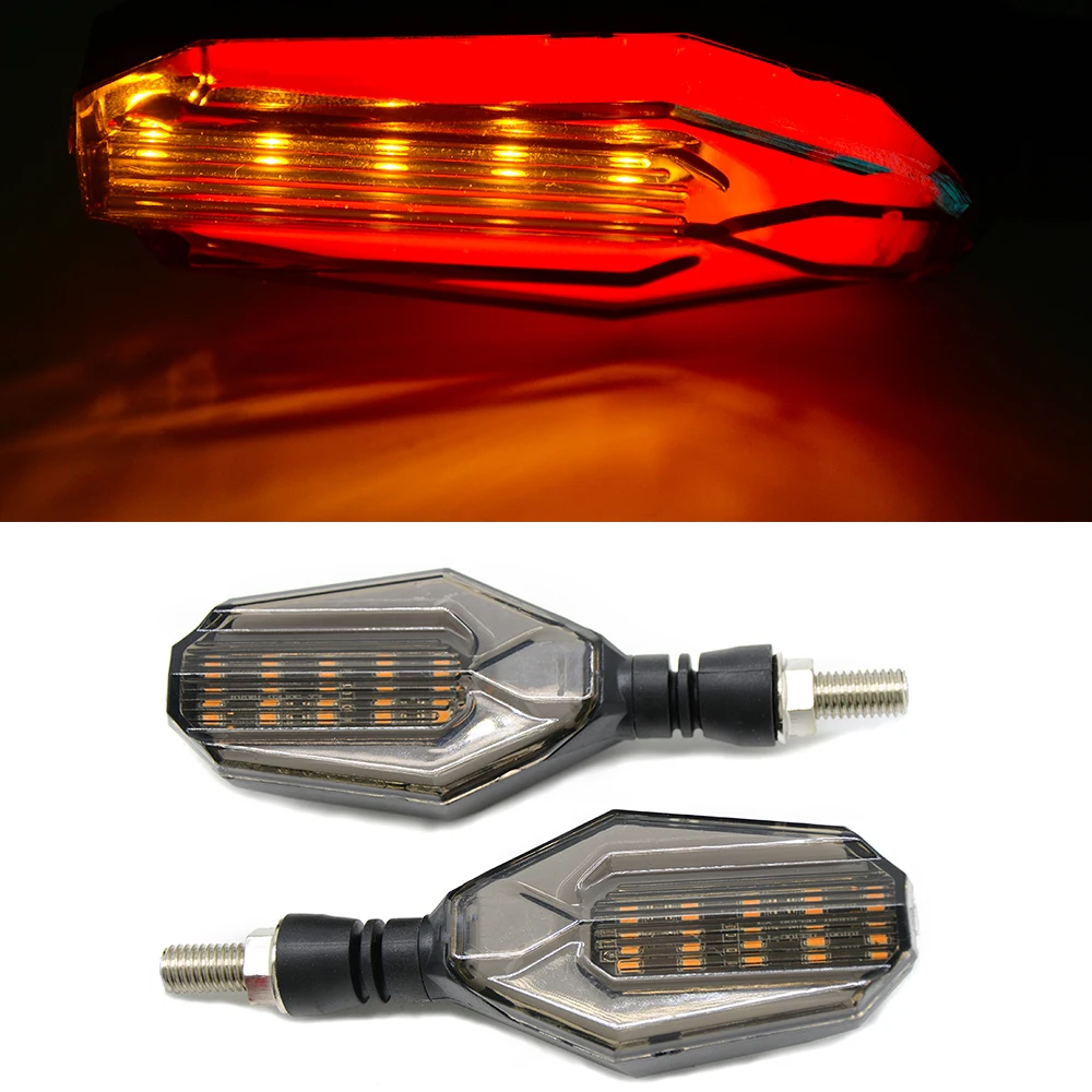 

Motorcycle Turn Signals LED Light E24 Flowing Water Blinker Flashing Indicator Bendable Tail Stop Signal for SUZUKI BMW YAMAHA