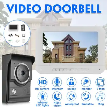 

LCD 7 inch Monitor Waterproof Outdoor Door Bell Camera Video Doorbell Night Vision Intercom Smart Doorbells Home Security