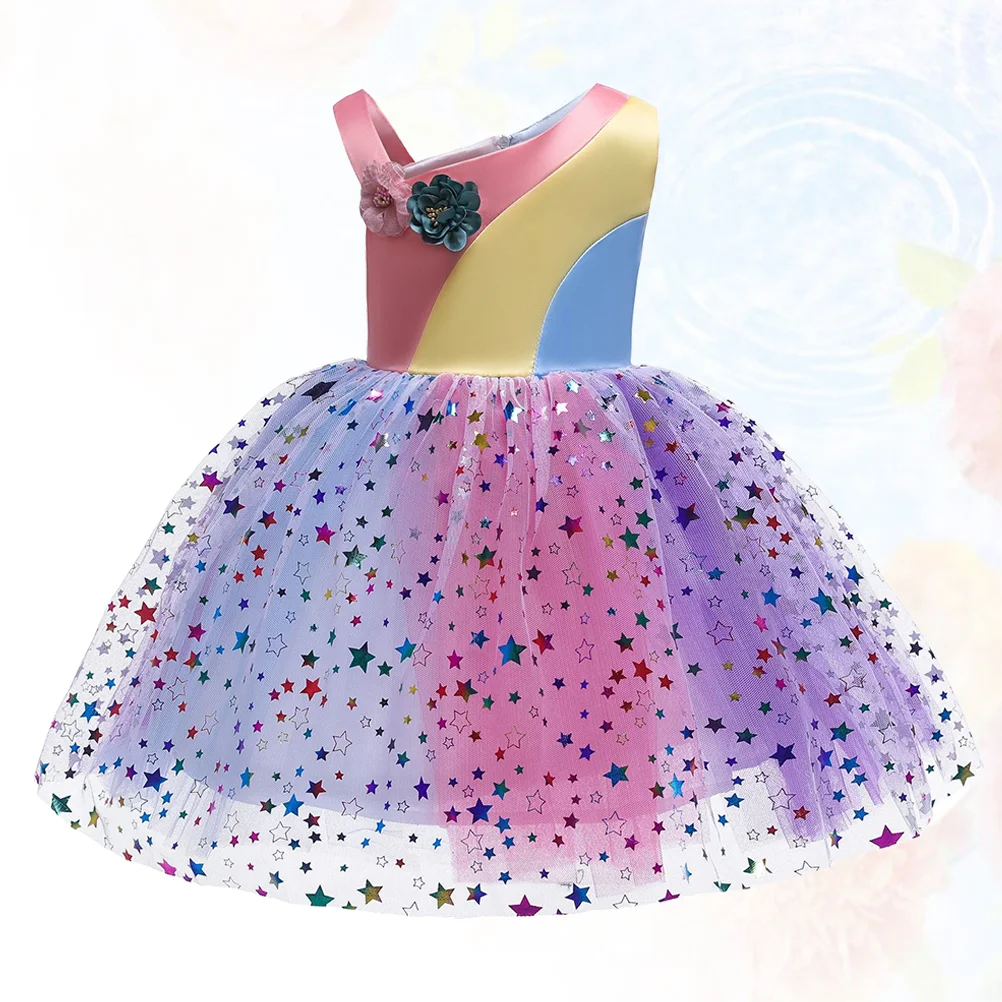 Purple with Girls Rainbow Color Tutu 