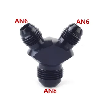 

Car fuel line Aluminum MYF-AN8-AN6 Y-Block Adapter Fittings Adaptor Black