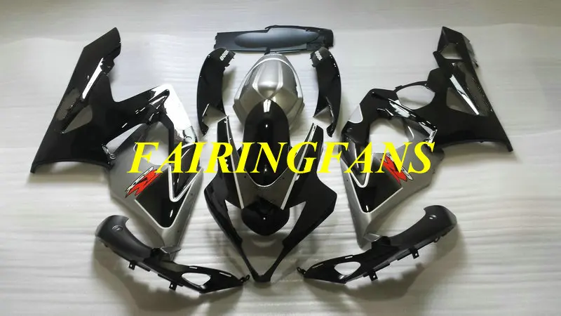 Литьевая форма для мотоцикла обтекатель для GSXR1000 K5 05 06 GSXR 1000 2005 2006 серебристый черный Обтекатели Кузов+ подарки SB25