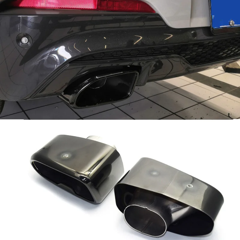 1 пара черный серебристый цвет автомобильные выхлопные трубы 304