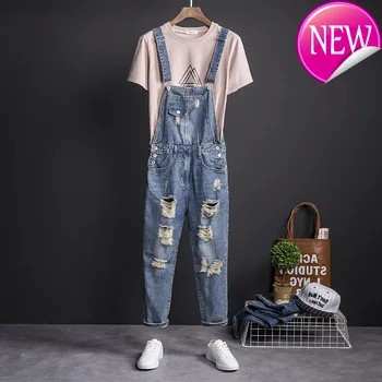 

Size Men's Big Jeans Denim Overalls Fashion Mens Ripped Denim Jumpsuits Jeans Male Skinny Distressed Bib Overalls Jean Pant