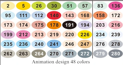 Animation 48pcs Профессиональный FINECOLOUR арт Маркер Маркеры щеток спиртовые чернила фломастер Manga каллиграфия рисования комиксов товары для рукоделия EF102 - Цвет: Animation 48pcs