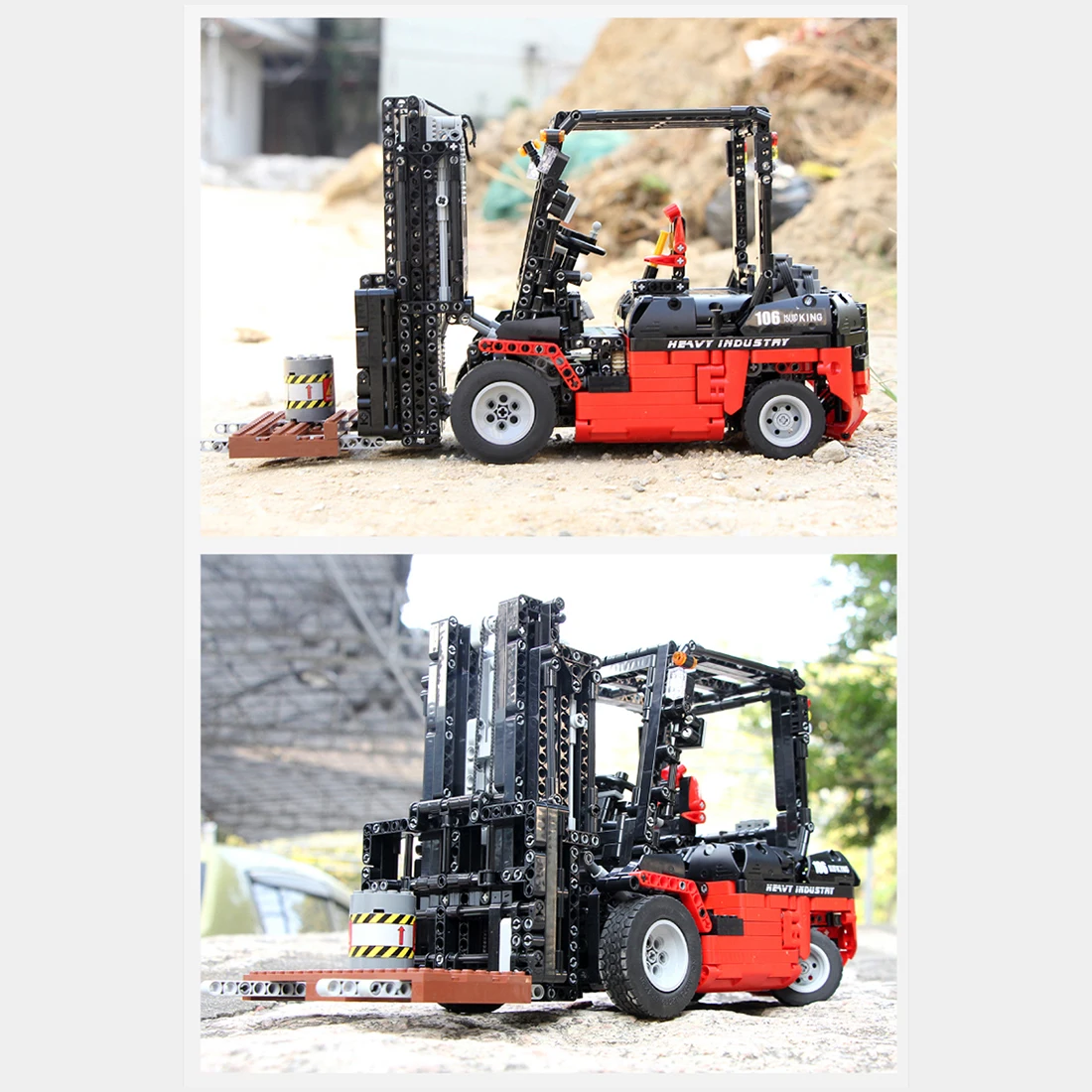 1719+ шт 1:10 2,4G RC вилочный подъемник DIY строительные блоки модель строительной машины набор кирпичей Рождественский подарок для мальчиков